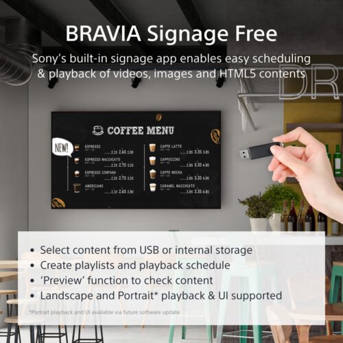 Sony FW-50EZ20L Signage Display Digital signage flat panel 127 cm (50") LED Wi-Fi 350 cd/m² 4K Ultra HD Black Android 16/7 - Image 5