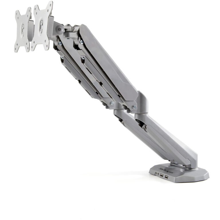 StarTech.com Desk Mount Dual Monitor Arm with USB & Audio - Desk Clamp VESA Mount for up to 32 inch Displays - 2x USB, 2x 3.5mm