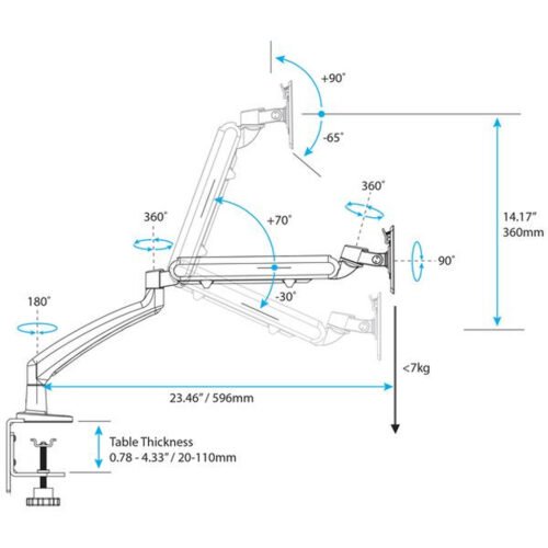 StarTech.com Single Desk-Mount Monitor Arm - Full Motion Articulating - Steel - Image 10