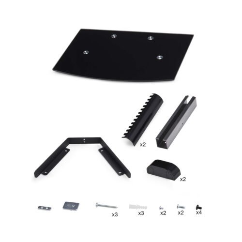StarTech.com Floating Wall-Mounted AV Shelf, Adjustable Height Shelf For Under TV, Organize A/V Equipment On Black Tempered Gla - Image 10