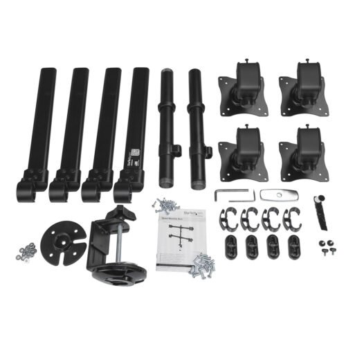 StarTech.com Desk Mount Quad Monitor Arm - Ergonomic VESA 4 Monitor Mount 2x2 up to 27" - Articulating & Height Adjustable Pole - Image 8