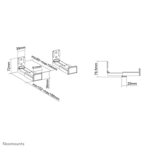 Neomounts AWL29-550BL1 Videobar/soundbar holder wall - max 15 kg - universal - Image 6