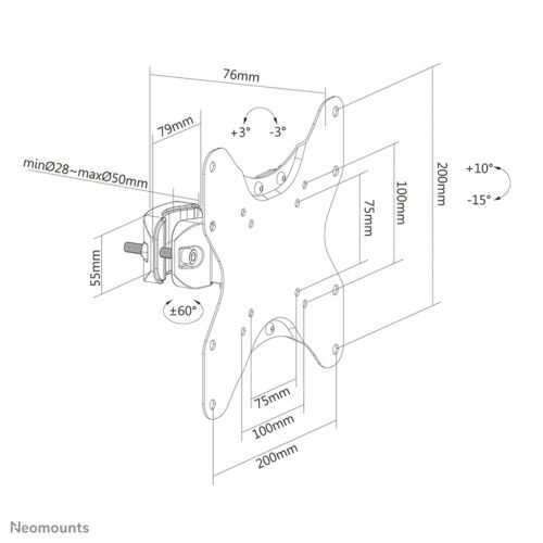 Neomounts FL40-430BL12 TV pole mount 23-42" - diam. 28-50 mm - Image 13