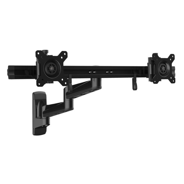 StarTech.com Wall Mount Dual Monitor Arm – Articulating Ergonomic VESA Wall Mount for 2x 24" Displays – Synchronized Adjust