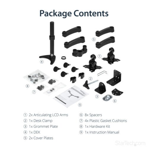 StarTech.com Desk-Mount Dual Monitor Arm - Articulating - Image 14