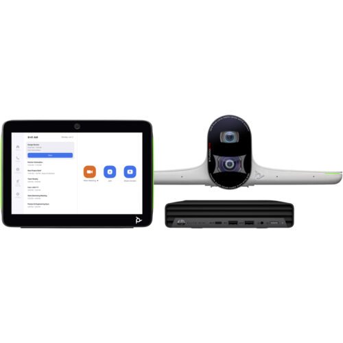 POLY Studio Large Room Bundle for Zoom Rooms: Studio E70 Smart Camera and HP PC w/TC10 (ABU)