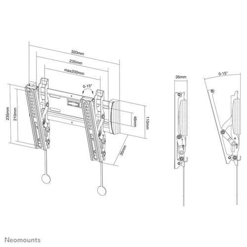 Neomounts NM-W125BLACK TV mount wall 10-40" - tiltable - Image 3