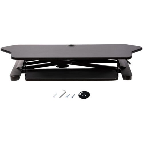 StarTech.com Corner Sit Stand Desk Converter with Keyboard Tray - Large Surface (35" x 21") - Height Adjustable Ergonomic Deskt - Image 6