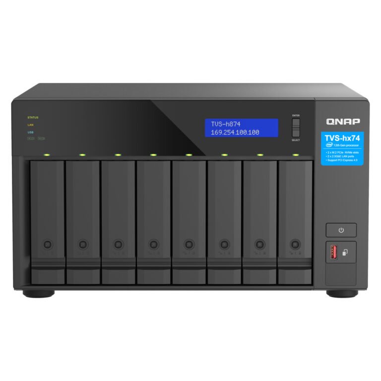 QNAP TVS-h874 NAS Tower Intel® Core™ i7 32 GB DDR4 0 TB QuTS hero Black