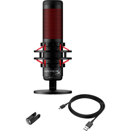 HyperX QuadCast - USB Microphone (Black-Red) - Red Lighting - Image 6