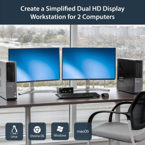 StarTech.com 2 Port Dual DisplayPort USB KVM Switch with Audio & USB 2.0 Hub - Image 9