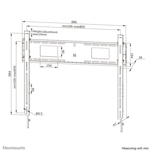 Neomounts WL30-750BL18 Heavy duty wall mount 43-98" - fixed - lockable - fast installation - TÜV - Image 20