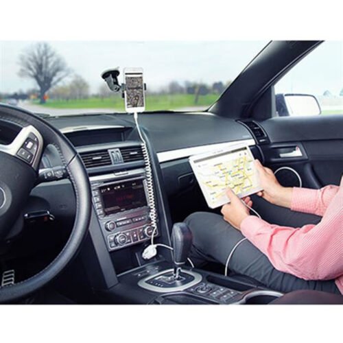 StarTech.com Dual-Port Car Charger - USB with Built-in Lightning Cable - White - Image 4