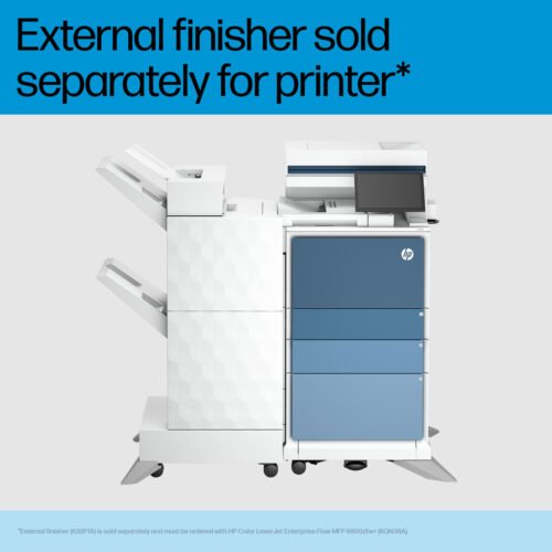HP Color LaserJet Enterprise Flow MFP 6800zfw+ Printer, Print, copy, scan, fax, Flow; Touchscreen; Stapling; TerraJet cartridge - Image 2