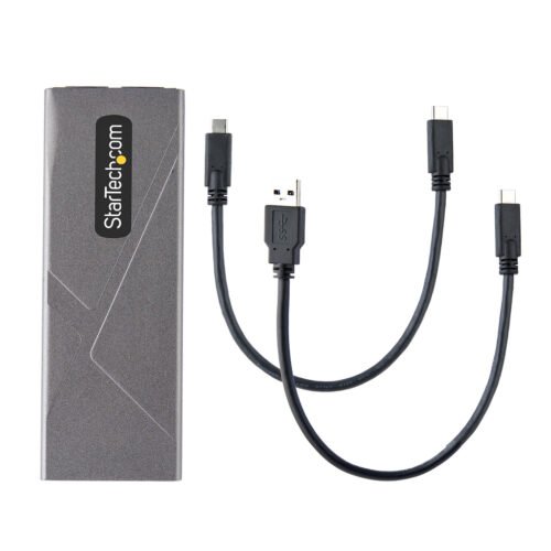 StarTech.com USB-C 10Gbps to M.2 NVMe or M.2 SATA SSD Enclosure - Tool-free External M.2 PCIe/SATA NGFF SSD Aluminum Case - USB - Image 5