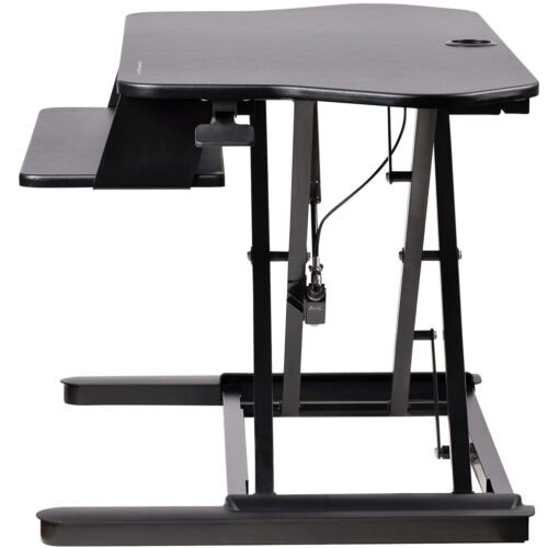 StarTech.com Corner Sit Stand Desk Converter with Keyboard Tray - Large Surface (35" x 21") - Height Adjustable Ergonomic Deskt - Image 2