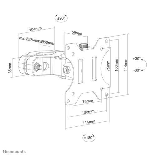 Neomounts FL40-430BL11 TV pole mount 17-32" - diam. 28-60 mm - Image 12