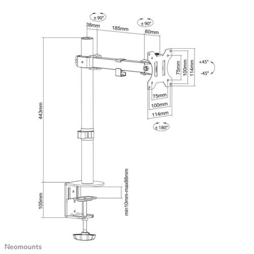 Neomounts FPMA-D540BLACK Monitor arm 13-32" - Image 15