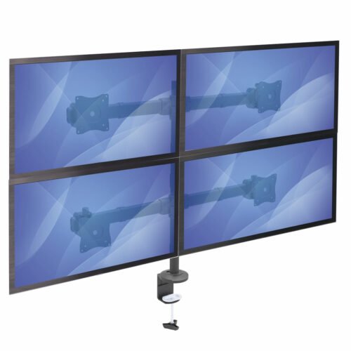 StarTech.com Desk Mount Quad Monitor Arm - Ergonomic VESA 4 Monitor Mount 2x2 up to 27" - Articulating & Height Adjustable Pole - Image 12