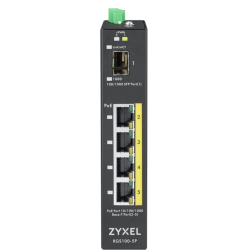 Zyxel RGS100-5P Unmanaged L2 Gigabit Ethernet (10/100/1000) Power over Ethernet (PoE) Black - Image 3