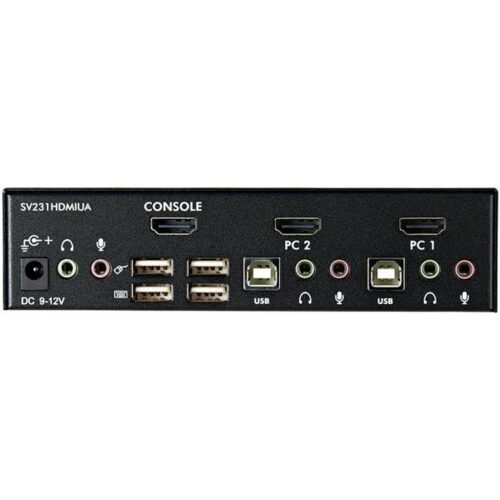 StarTech.com 2 Port USB HDMI KVM Switch with Audio and USB 2.0 Hub - Image 4