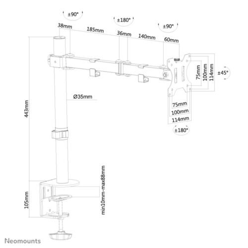 Neomounts FPMA-D550BLACK Monitor arm 10-32" - Image 16