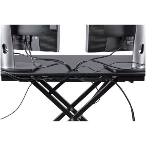 StarTech.com Corner Sit Stand Desk Converter with Keyboard Tray - Large Surface (35" x 21") - Height Adjustable Ergonomic Deskt - Image 4