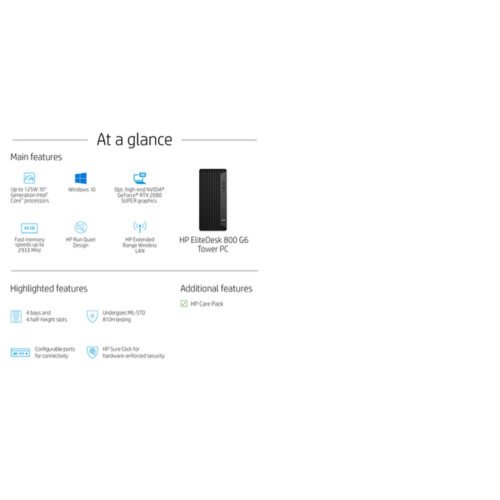 HP EliteDesk 800 G6 Intel® Core™ i5 i5-10500 8 GB DDR4-SDRAM 256 GB SSD Windows 10 Pro Tower PC Black - Image 12