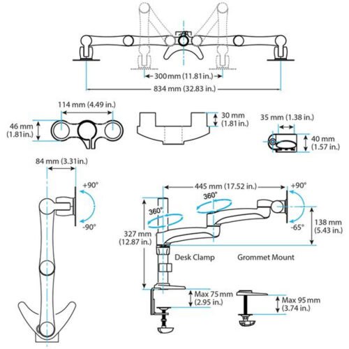 StarTech.com Desk-Mount Dual Monitor Arm - Articulating - Image 6