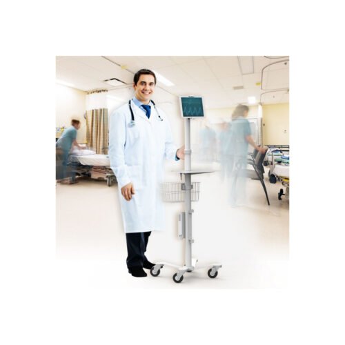 Compulocks Universal Tablet Cling Medical Rolling Kiosk White - Image 3