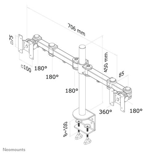 Neomounts FPMA-D960D Monitor arm 10-27" - Image 7