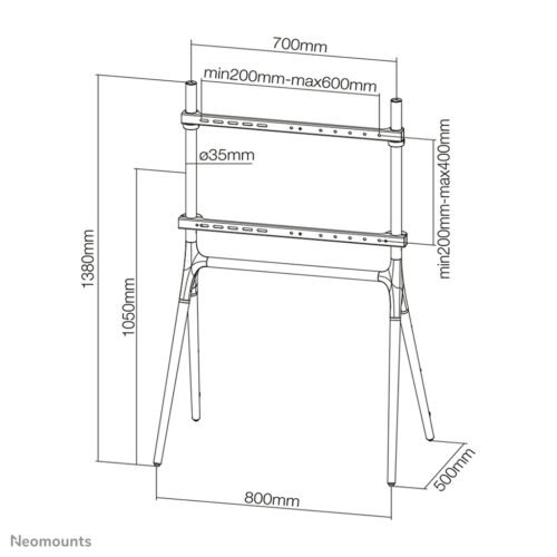 Neomounts NM-M1000BLACK TV floor stand 37-70" - Image 8