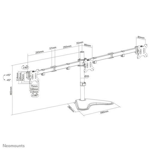 Neomounts FPMA-D550DD3BLACK Monitor stand 13-27" - Image 14