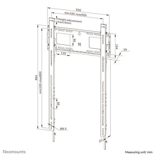 Neomounts WL30-750BL18P Heavy duty wall mount 50-98" - fixed - lockable - portrait - fast installation - TÜV - Image 18