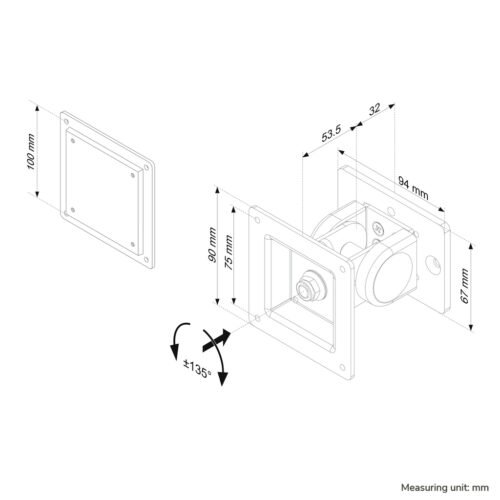 Neomounts FPMA-DTBW100 Toolbar monitor bracket 10-30" - tilt and rotate - Image 2