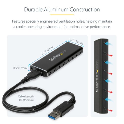 StarTech.com M.2 SSD Enclosure for M.2 SATA SSDs - USB 3.0 (5Gbps) with UASP - Image 7