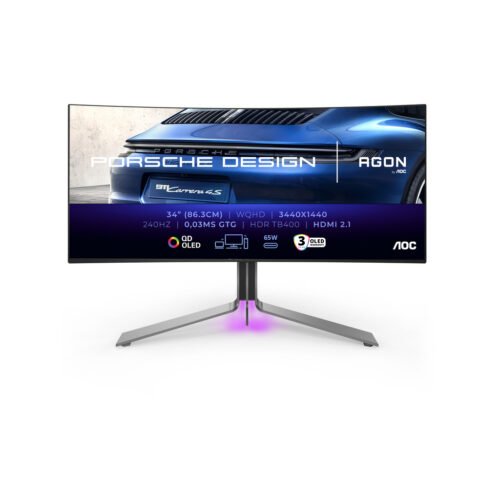 AOC Porsche PD34 computer monitor 86.4 cm (34") 3440 x 1440 pixels Wide Quad HD QD-OLED Black - Image 18