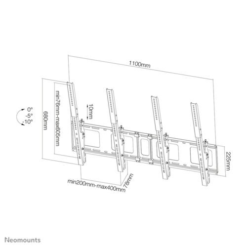 Neomounts NS-WMB200PBLACK Menuboard wall mount 40-52" - tiltable - portrait - Image 7