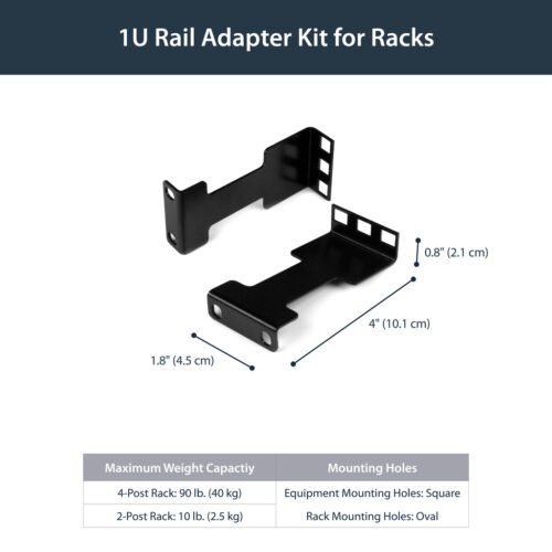 StarTech.com Rail Depth Adapter Kit for Server Racks - 1U - Image 5