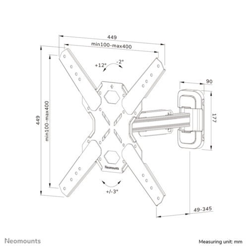Neomounts WL40S-840BL14 TV mount wall 32-65" - full motion - fast installation - Image 20