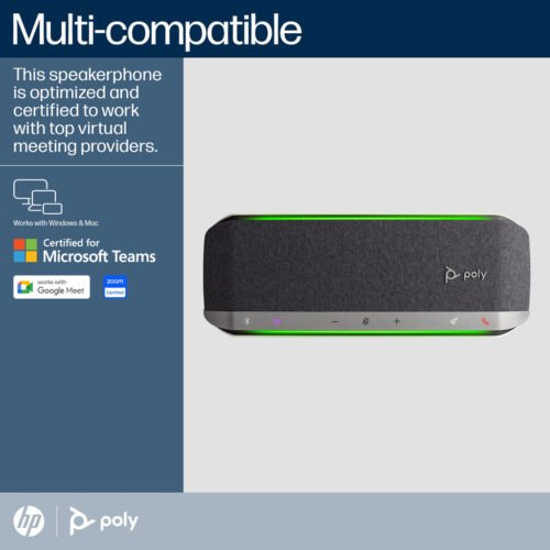 POLY Sync 40+ Microsoft Teams Certified USB-A USB-C Speakerphone +BT700 USB-A Adapter - Image 2