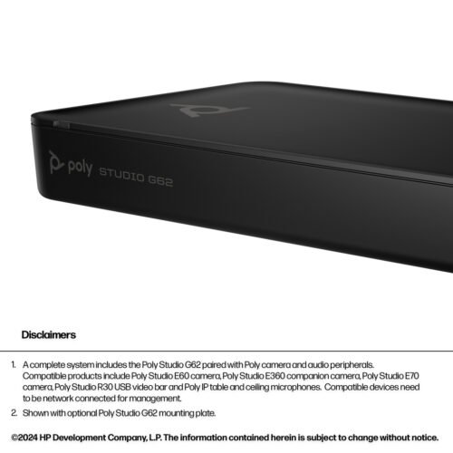 POLY Studio G62 Video Conferencing System With Mounting Plate Kit - Image 6