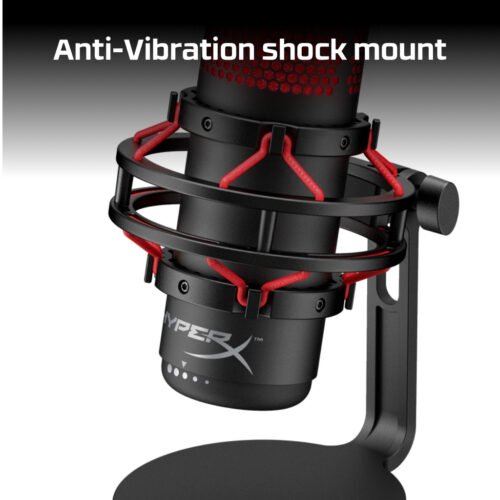 HyperX QuadCast - USB Microphone (Black-Red) - Red Lighting - Image 20