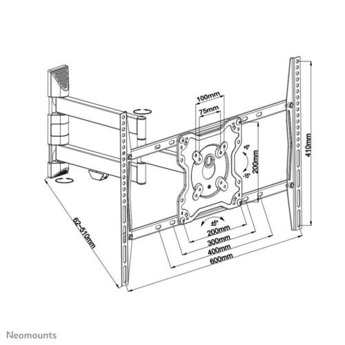 Neomounts FPMA-W460BLACK TV mount wall 42-70" - full motion - Image 3