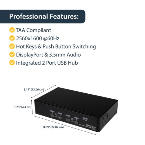 StarTech.com 4 Port USB DisplayPort KVM Switch with Audio - Image 11
