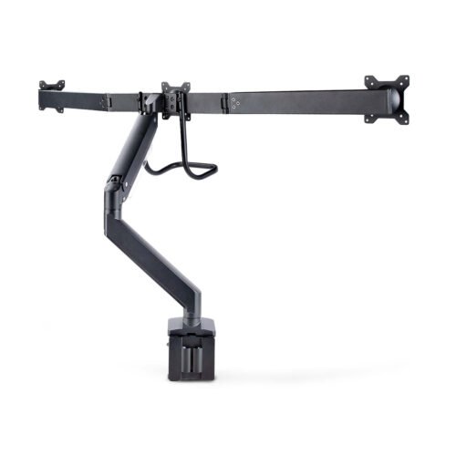 StarTech.com Crossbar Triple Monitor Desk Mount For Up To Three 27in Screens, VESA 75x75/100x100, Tool-Less Arm Adjustments, C- - Image 2