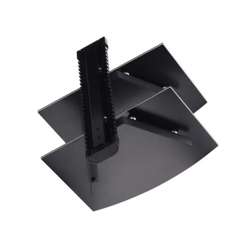 StarTech.com Dual Floating Wall-Mounted AV Shelves, Adjustable Height Shelf For Under TV, Organize A/V Equipment On Black Tempe - Image 4
