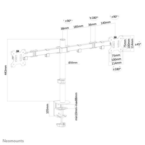 Neomounts FPMA-D550DBLACK Monitor arm 10-32" - Image 20