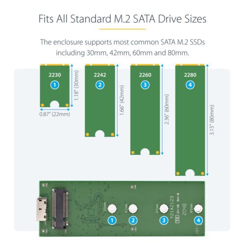 StarTech.com M.2 SSD Enclosure for M.2 SATA SSDs - USB 3.0 (5Gbps) with UASP - Image 14