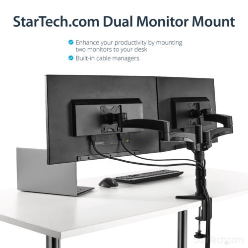 StarTech.com Desk-Mount Dual Monitor Arm - Articulating - Image 9